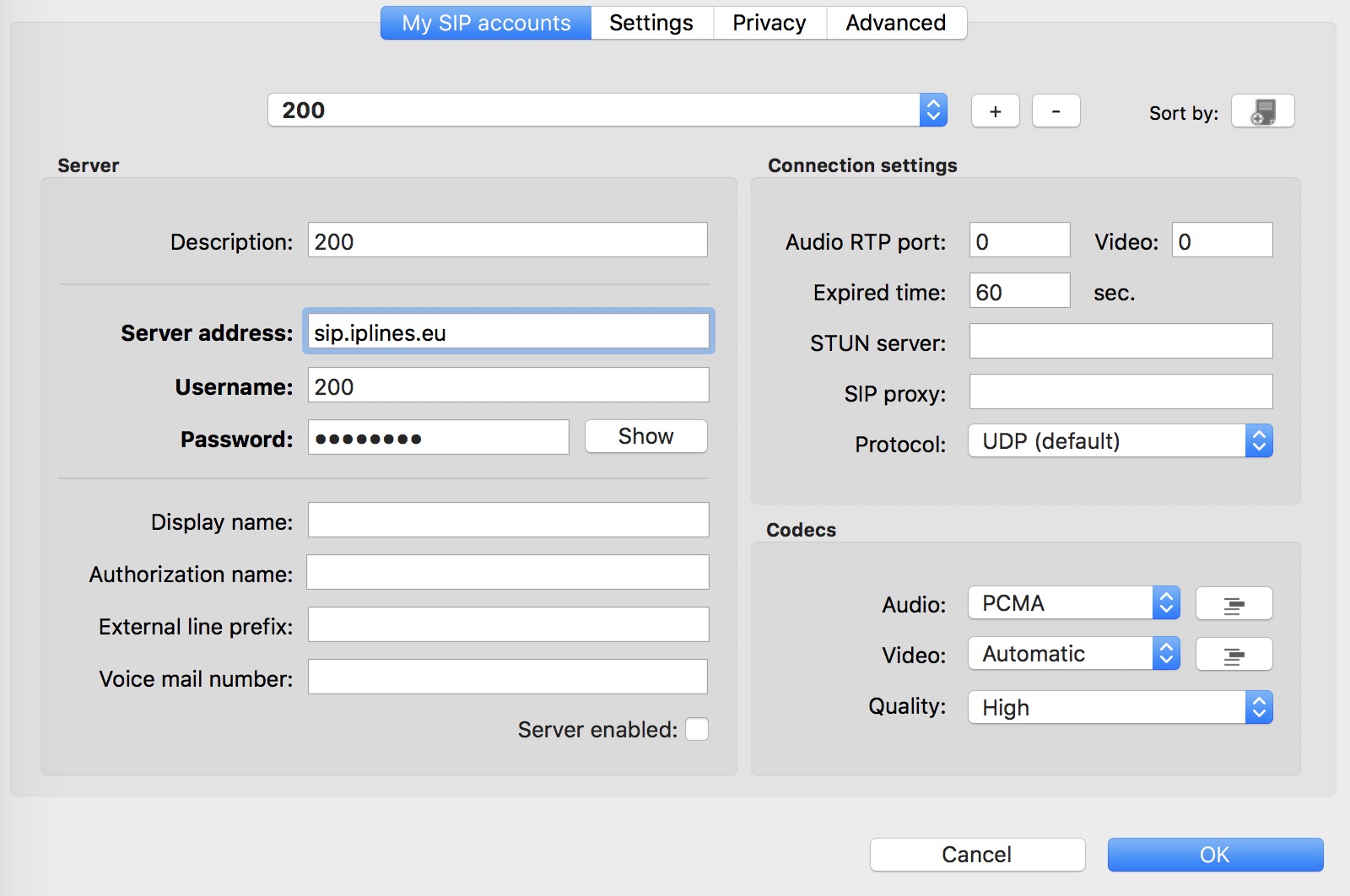 iSoftphone on Mac